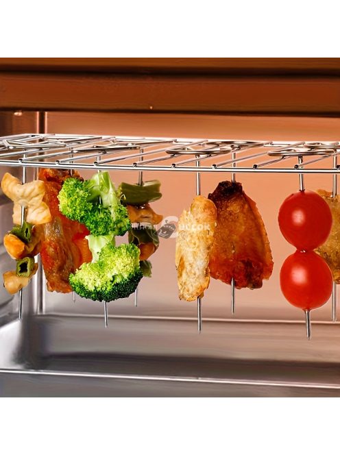 10 db-os légkeveréses álló nyárs: Élelmiszeripari minőségű rozsdamentes acél, vastag, BBQ nyársak légkeveréses sütőhöz és sütőhöz