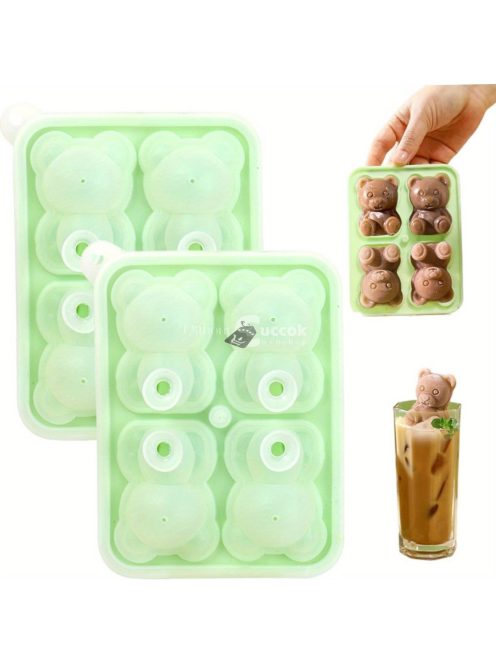 Medve alakú szilikon jégkockatartó - Sokoldalúan használható fagylaltos rudakhoz, popsikékhez és egyebekhez - Tökéletes Valentin-napra és Oktoberfest ünnepségekre