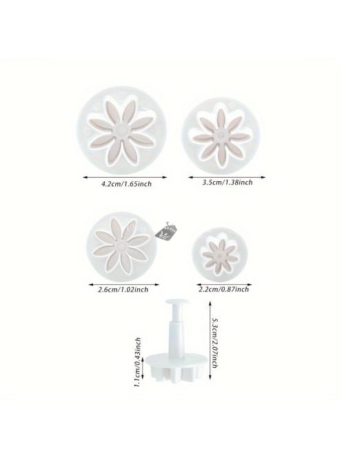 3/4 db-os, rugós kekszvágó készlet kreatív sütéshez, süteménydíszítéshez, fondant formákhoz, műanyag forma cukorkákhoz és sütikhez, sütőeszközök