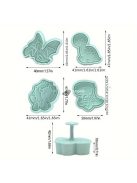 3/4 db-os, rugós kekszvágó készlet kreatív sütéshez, süteménydíszítéshez, fondant formákhoz, műanyag forma cukorkákhoz és sütikhez, sütőeszközök