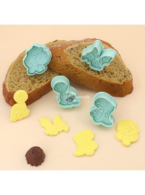 3/4 db-os, rugós kekszvágó készlet kreatív sütéshez, süteménydíszítéshez, fondant formákhoz, műanyag forma cukorkákhoz és sütikhez, sütőeszközök