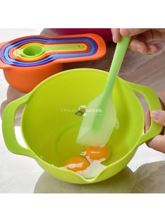   10db/Szett Keverőtál, Színes mérőpohár és kanalak, Salátástál készlet, Műanyag mérőpoharak készlet, Sütőedény, Konyhai mérőszűrő