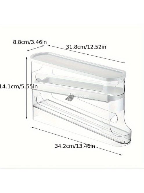 Kétszintes Automata Tojásgurító Adagoló - Frissen és Rendezetten Tartja a Tojásokat a Hűtőszekrényben, Szekrényben vagy Fiókban
