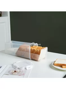   Átlátszó műanyag kenyértartó szeletelővel, légmentesen záródó kenyértároló doboz
