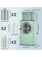 3 az 1-ben kézi forgó reszelő, 3 rozsdamentes acél pengével