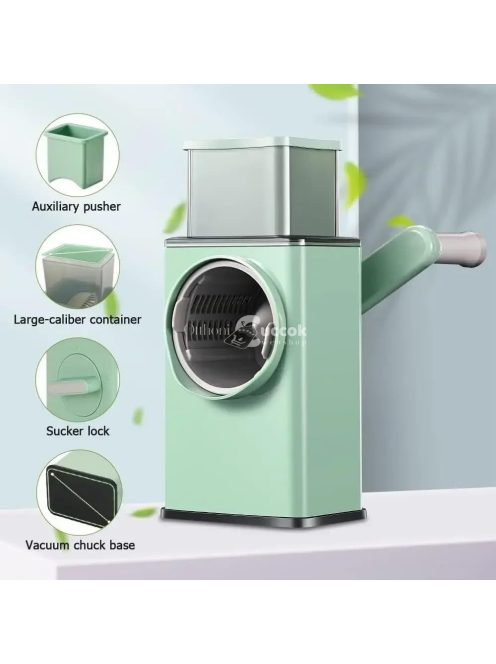 3 az 1-ben kézi forgó reszelő, 3 rozsdamentes acél pengével