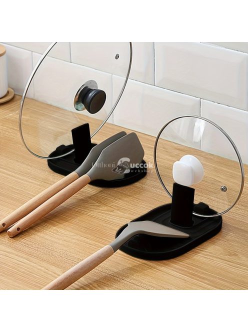 1db Edényfedél Tartó, Leveskanáltartó, Összecsukható Főzőlapáttartó