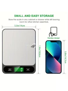   élelmiszermérleg, 10 kg digitális konyhai mérleg sütéshez, főzéshez