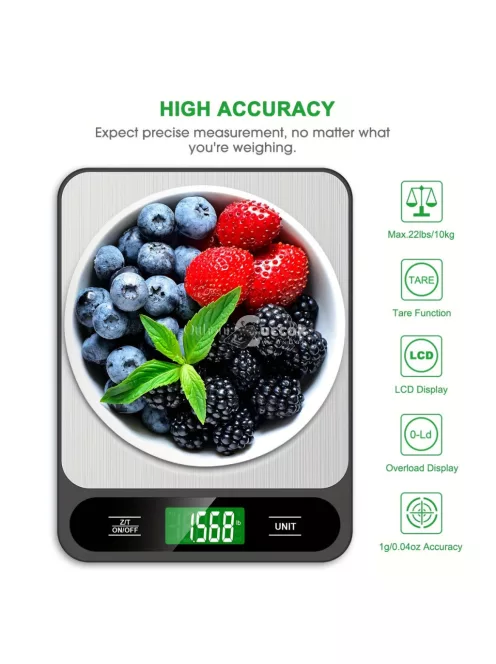 élelmiszermérleg, 10 kg digitális konyhai mérleg sütéshez, főzéshez