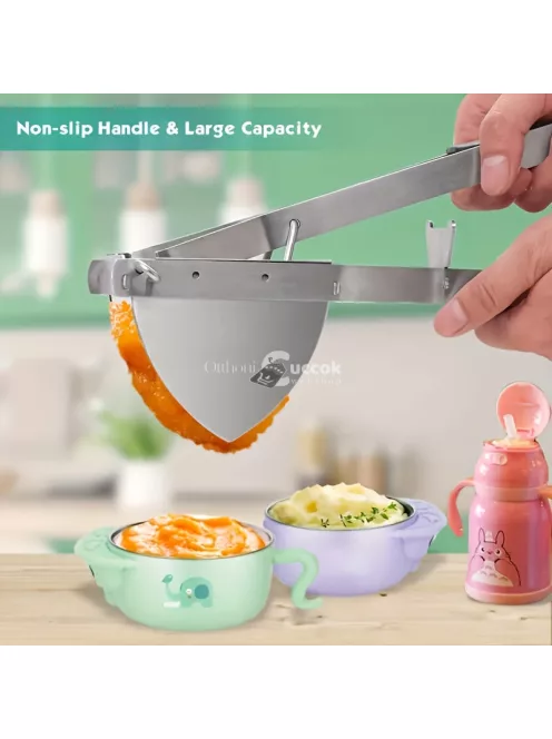 Burgonyanyomó, Rozsdamentes acél burgonyanyomó, Konyhai Zöldségnyomó csúszásmentes fogantyúval