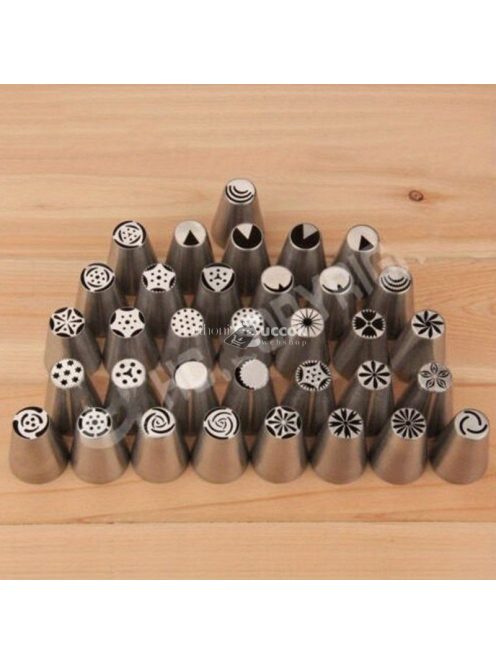 10 darabos Rozsdamentes Acél Tortadíszítő Készlet - DIY Cukormáz Fúvókák Süteményekhez & Péksüteményekhez, Konyhai Sütőeszközök