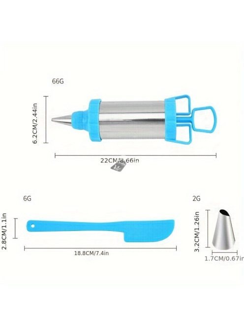 5db / Készlet, Jegesítőpisztoly Készlet, DIY Sütő Torta Eszközök, Rozsdamentes Acél Desszert Dekorátor Csőpisztoly Készlet 3db Cső Jegesedő Fúvókákkal Konyhai Sütő Tészta Szerszámhoz