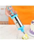 5db / Készlet, Jegesítőpisztoly Készlet, DIY Sütő Torta Eszközök, Rozsdamentes Acél Desszert Dekorátor Csőpisztoly Készlet 3db Cső Jegesedő Fúvókákkal Konyhai Sütő Tészta Szerszámhoz