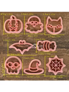 8 darabos Halloween Süteményszaggató kiszúró Készlet