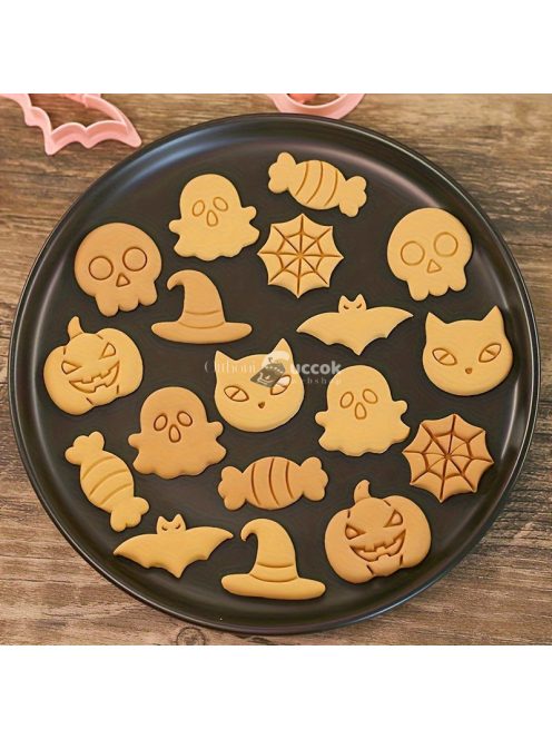 8 darabos Halloween Süteményszaggató kiszúró Készlet