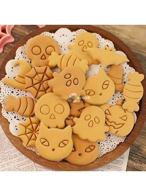 8 darabos Halloween Süteményszaggató kiszúró Készlet