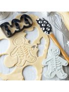 3D Váz Skelet Gingerbread Man Süti Kiszúró Szett, Műanyag Süteménynyomó Forma Sütéshez és Torta Dekoráláshoz