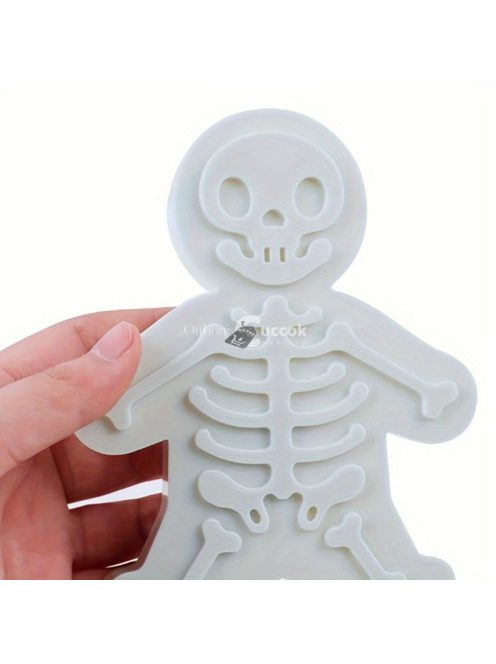 3D Váz Skelet Gingerbread Man Süti Kiszúró Szett, Műanyag Süteménynyomó Forma Sütéshez és Torta Dekoráláshoz