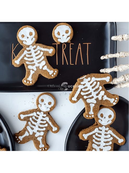 3D Váz Skelet Gingerbread Man Süti Kiszúró Szett, Műanyag Süteménynyomó Forma Sütéshez és Torta Dekoráláshoz