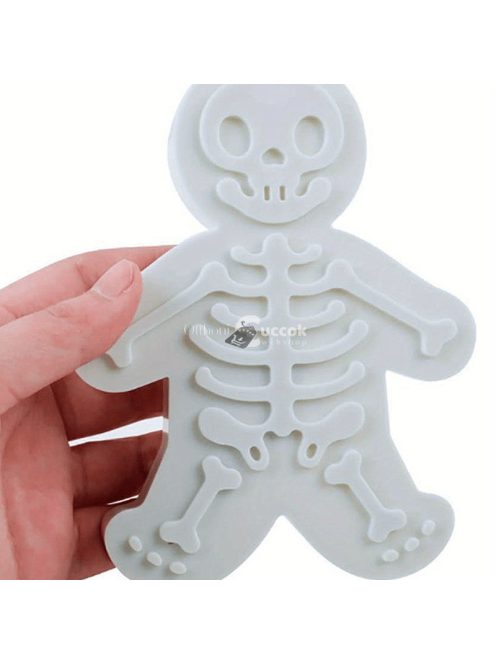 3D Váz Skelet Gingerbread Man Süti Kiszúró Szett, Műanyag Süteménynyomó Forma Sütéshez és Torta Dekoráláshoz