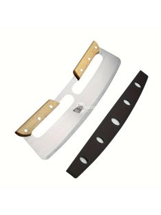 rozsdamentes acél pizzavágó dupla fa fogantyúval