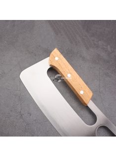 rozsdamentes acél pizzavágó dupla fa fogantyúval