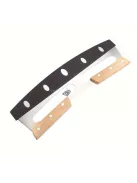 rozsdamentes acél pizzavágó dupla fa fogantyúval