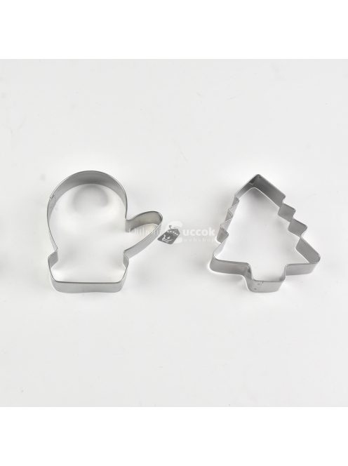 6db rozsdamentes acél süteményvágó, karácsonyi süteményforma, süteménysütés, sütifondant eszközök