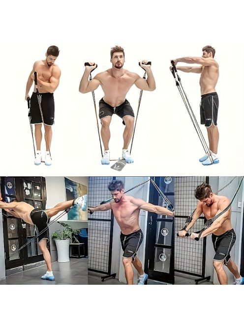 11 darabos Prémium Edzőkötél, Edzőszalag Készlet Szivacs Fogantyúkkal