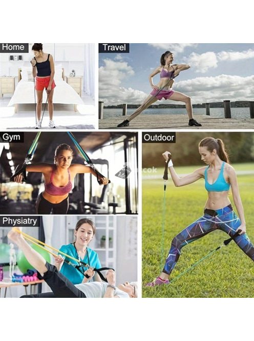 11 darabos Prémium Edzőkötél, Edzőszalag Készlet Szivacs Fogantyúkkal