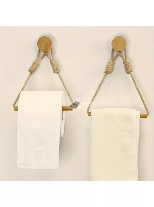 2db fa törölközőtartó - falra akasztható papírtörlő tároló