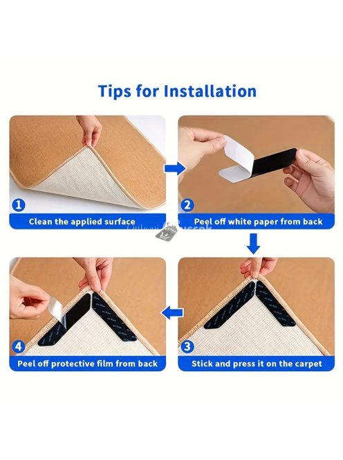 Csúszásgátló szőnyegtapasztó matricák L alakú