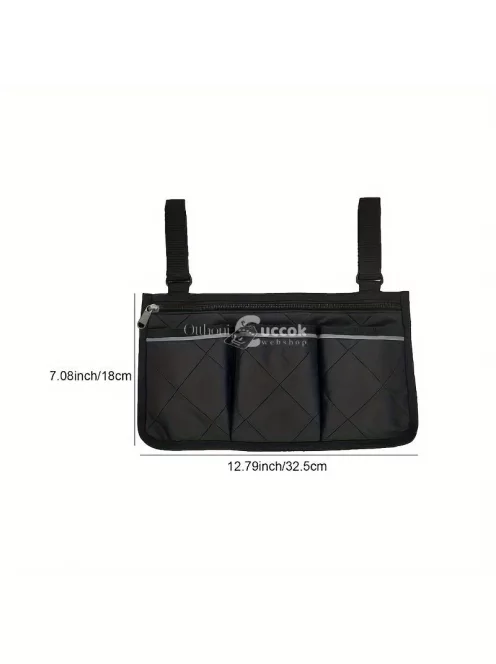 kerekesszékes tároló táska cipzárral és állítható hevederekkel