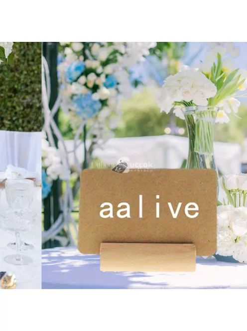 20db rusztikus fa kártyatartó