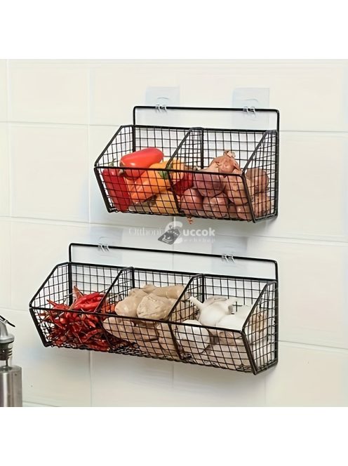 Falra szerelhető konyhai tárolókosár