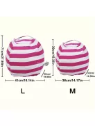 Csíkos vászon plüsstároló babzsák