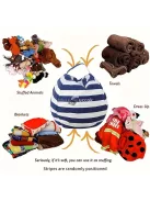 Csíkos vászon plüsstároló babzsák