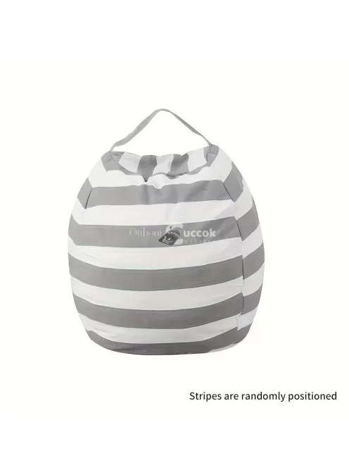 Csíkos vászon plüsstároló babzsák