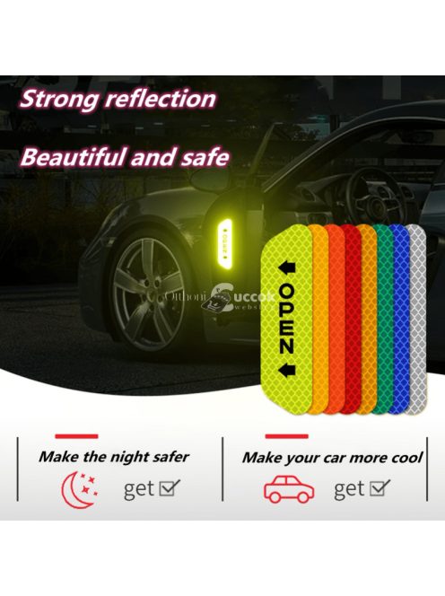 4 Db Autóajtóra helyezhető fényvisszaverő matrica