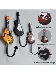 3db Gitár alakú fogas