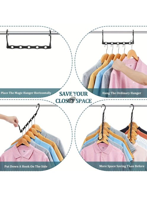 Helytakarékos vállfa tartó akasztó