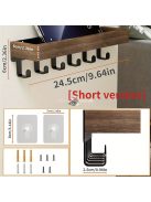 Falra szerelhető Fa ruhafogas, kulcstartó tálcával