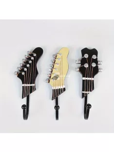 3db-os Gitárfej alakú ruhatartó fogas