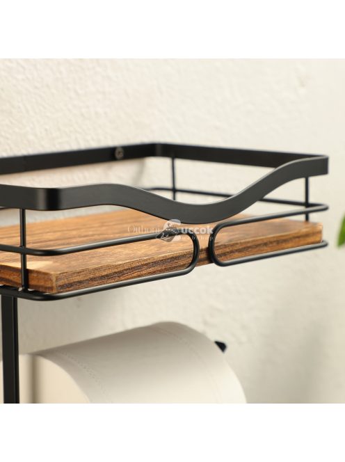 Helytakarékos falra szerelhető WC papír adagoló, tároló felülettel