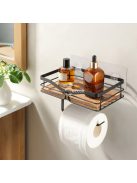 Helytakarékos falra szerelhető WC papír adagoló, tároló felülettel