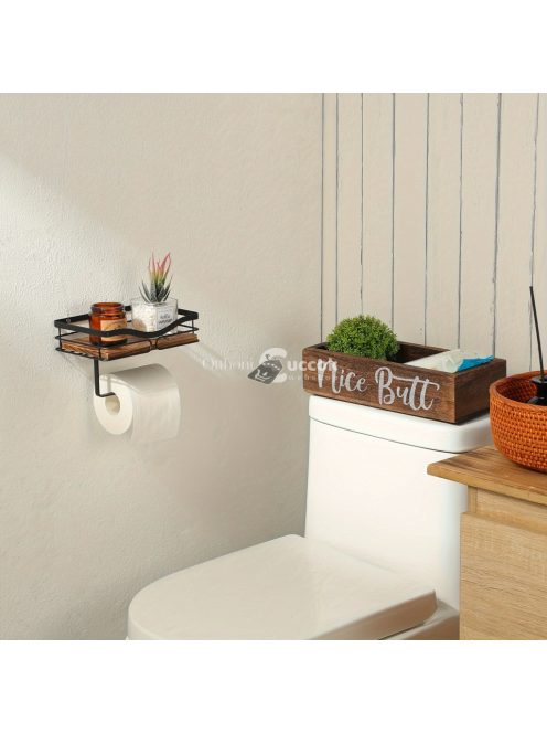 Helytakarékos falra szerelhető WC papír adagoló, tároló felülettel