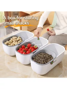   Többfunkciós Dupla Rétegű Snack és Gyümölcs Tároló Doboz folyadék tárolóval