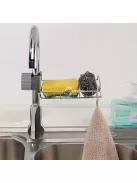 1 db rozsdamentes acélból készült konyhai csaptelep szivacstartó