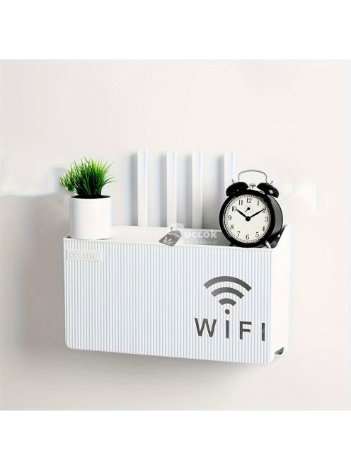 Falra szerelhető router és set top box doboz tároló