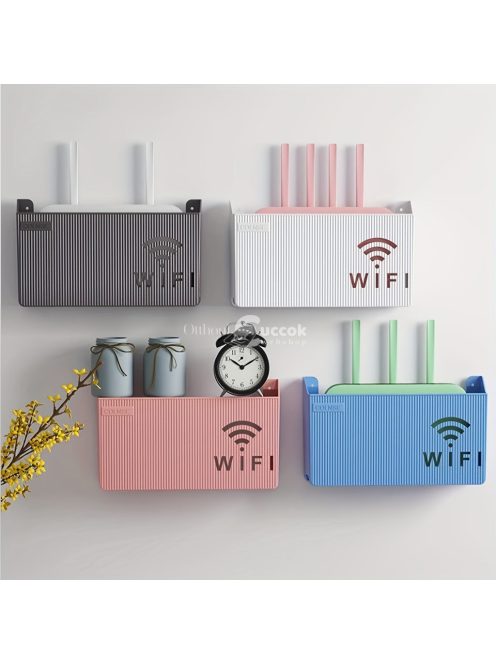 Falra szerelhető router és set top box doboz tároló